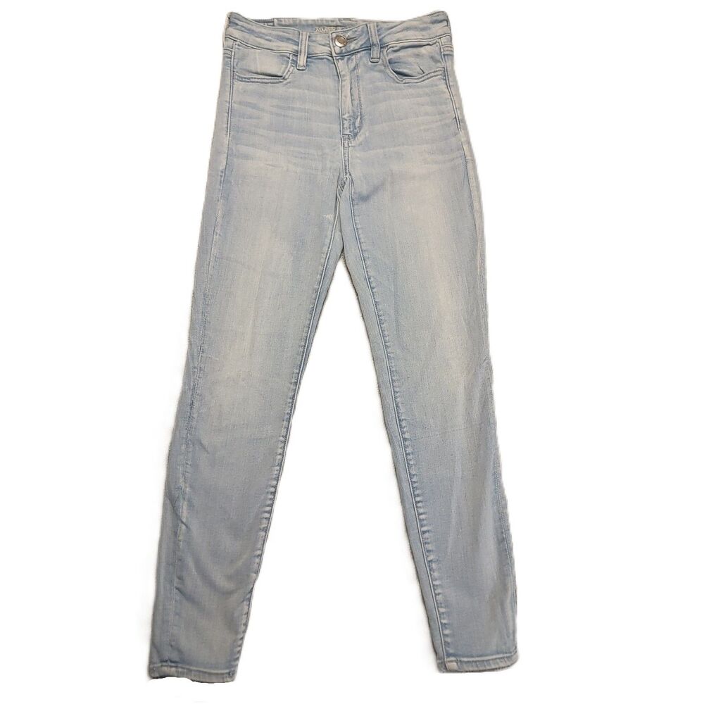 American Eagle Womens 6 Jeans Hi-Rise Jegging Stretch Light Blue